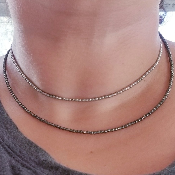 Hematite Double Row Layering Necklace - Picture 7 of 7